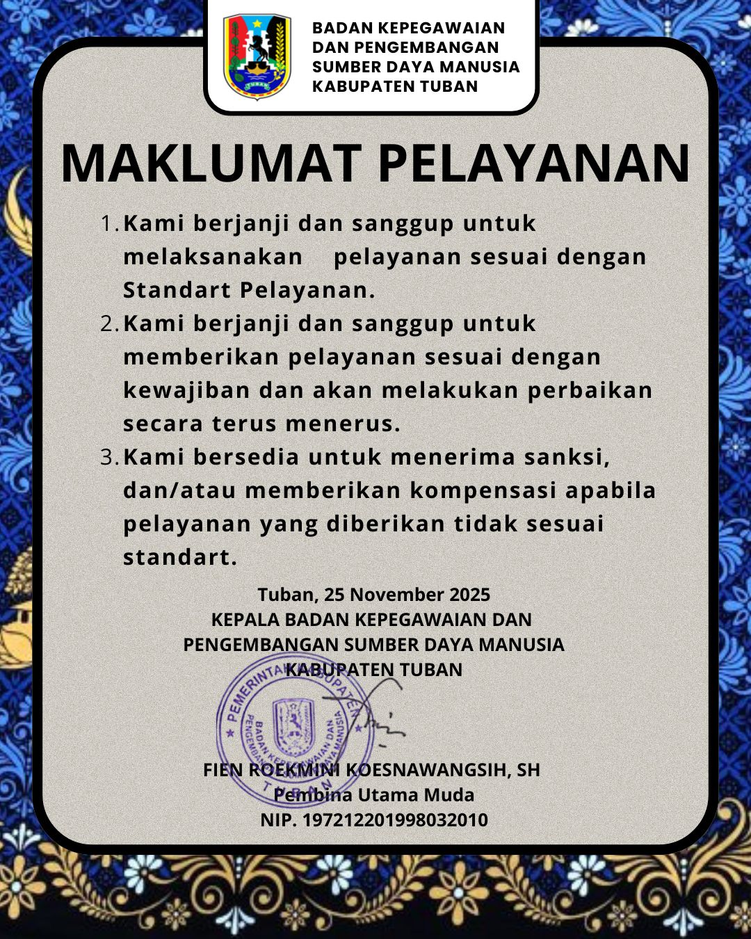 MAKLUMAT PELAYANAN